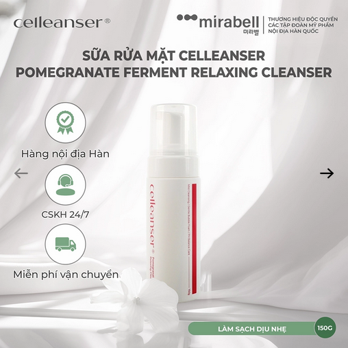 Sữa rửa mặt Celleanser Pomegranate Ferment Relaxing Cleanser-hàn quốc