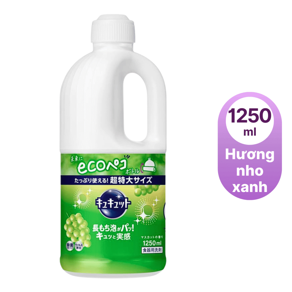Nước rửa bát  kao Kyukyuto hương nho xanh-nhật bản