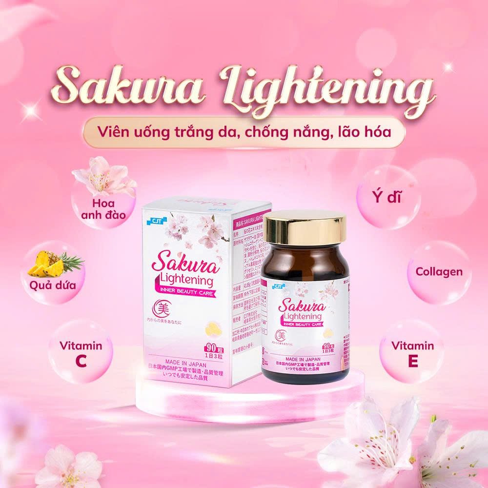Combo tốt cho da Collagen Sakura Lightening-nhật bản