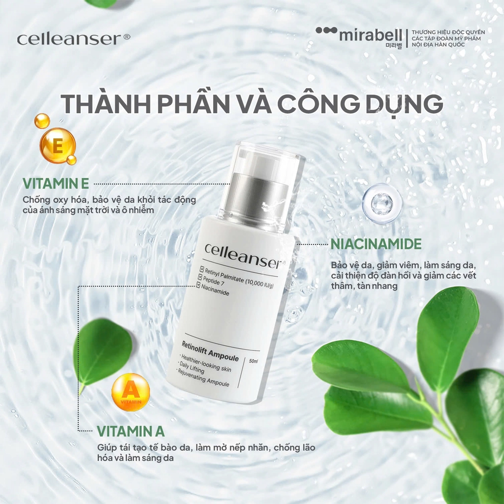Tinh chất dưỡng da Celleanser Retinolift Ampoule-hàn quốc
