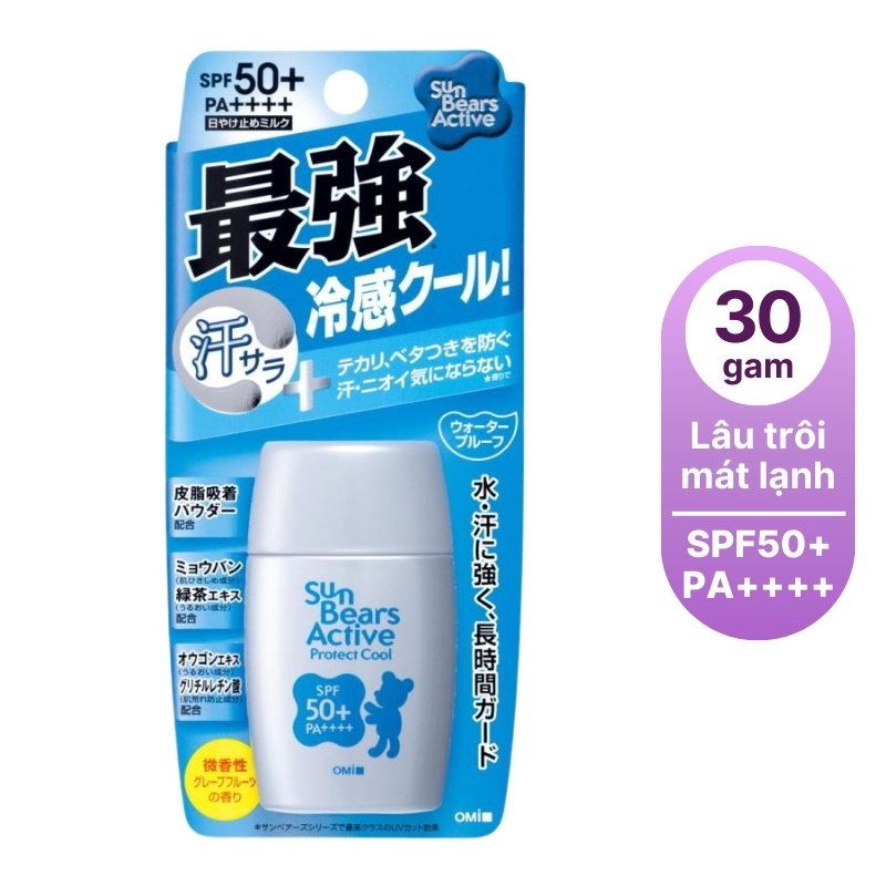 Kem chống nắng chống thấm nước, lâu trôi mát lạnh OMI Sun Bears-nhật bản