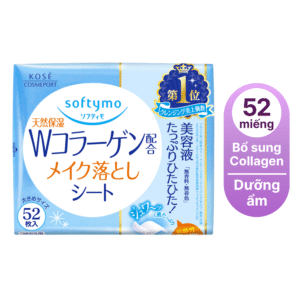 Khăn ướt tẩy trang dưỡng ẩm bổ sung collagen Softymo-nhật bản