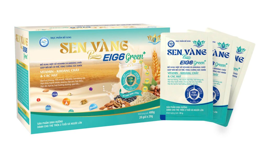 Sữa hạt dinh dưỡng Sen Vàng Premium EIG6 Green+ Lon 400g