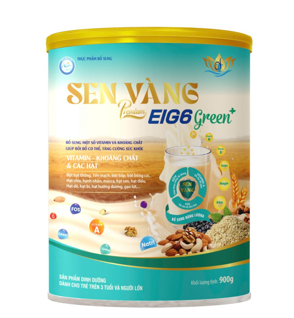 Sữa hạt dinh dưỡng Sen Vàng Premium EIG6 Green+ Lon 900g